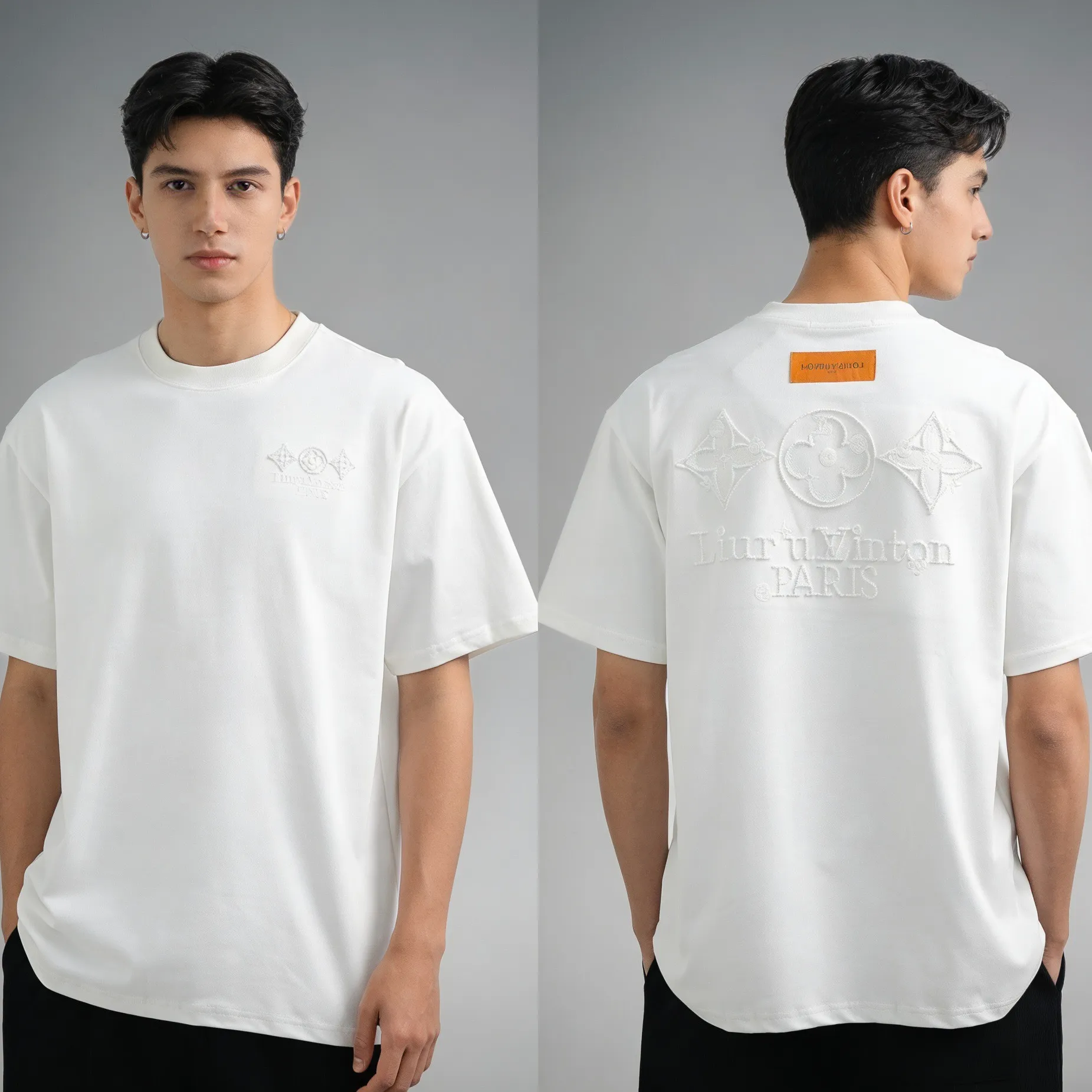Louis Vuitton/Louis Vuitton three-flower embroidered short sleeves